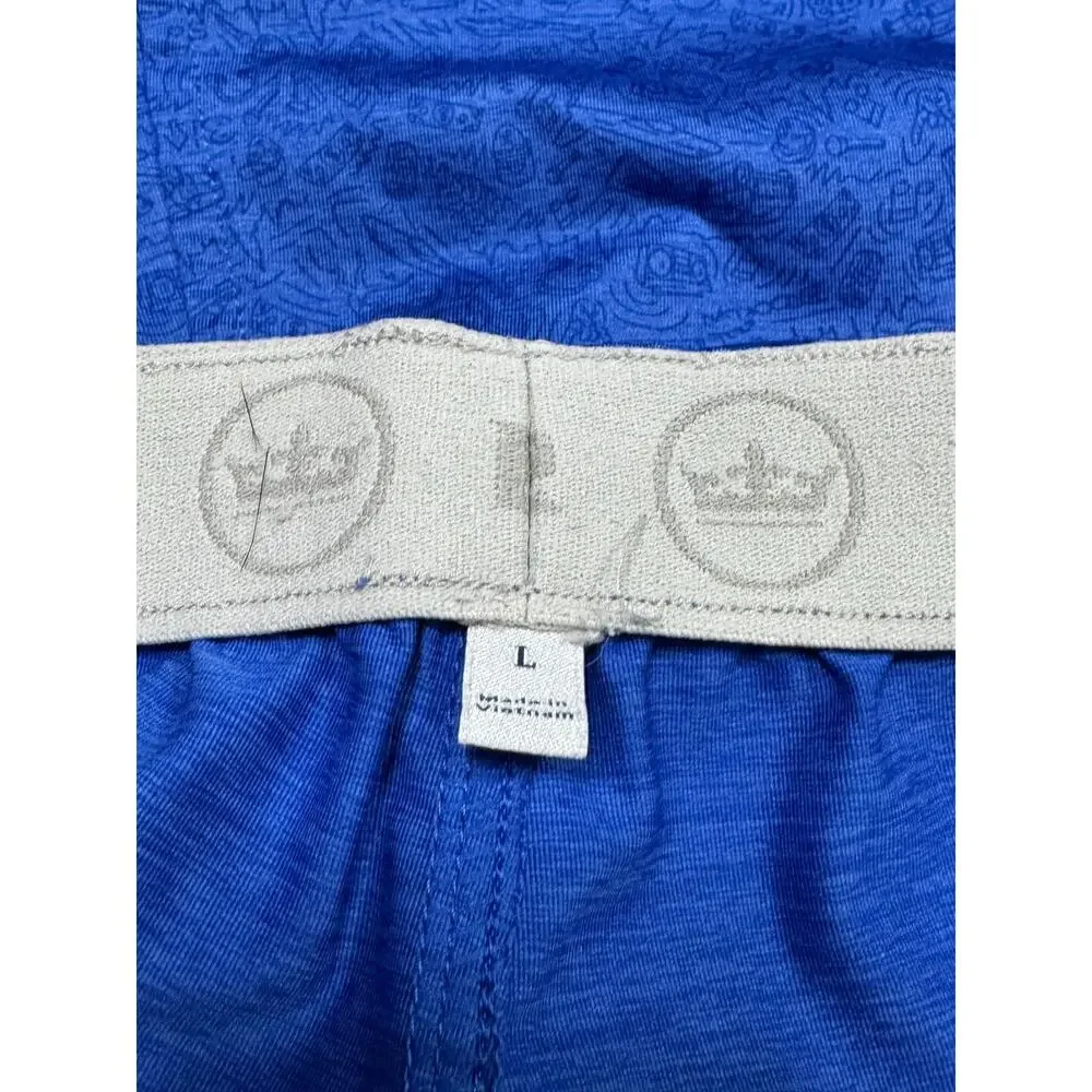 Peter Millar Men's Large Blue Print Performance Boxer Shorts NWOT